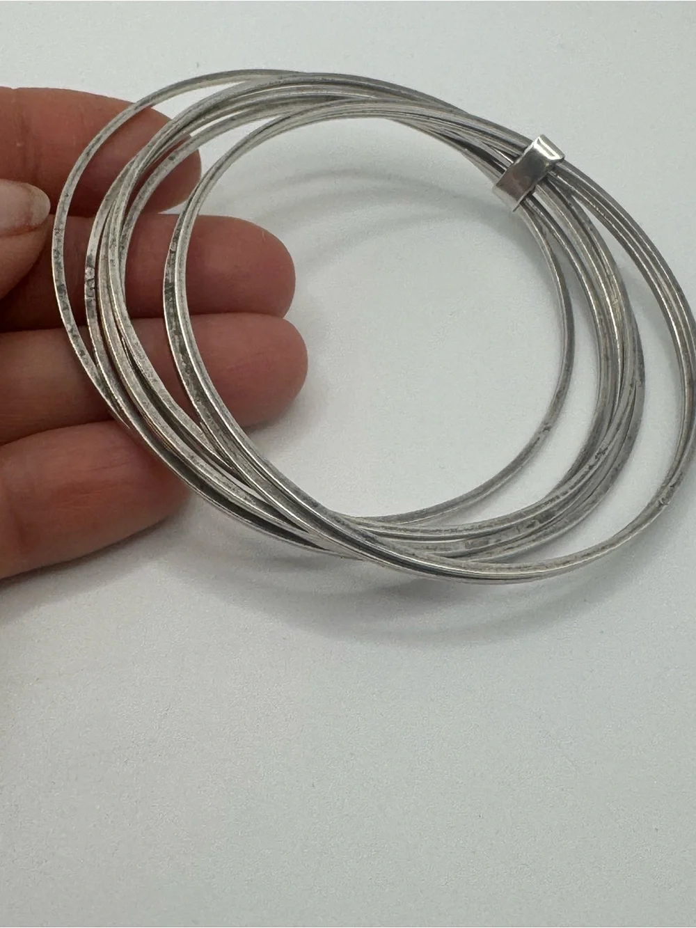 Vintage Taxco 925 Silver Multi Band Bangle Bracelet